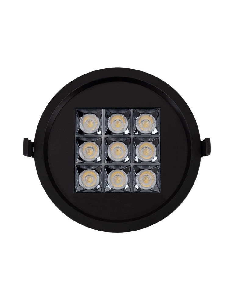 Downlight LED 30W Rond AERO UGR13 Coupe Ø 200 mm Noir