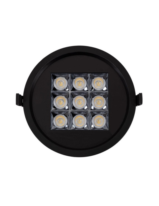Downlight LED 30W Rond AERO UGR13 Coupe Ø 200 mm Noir