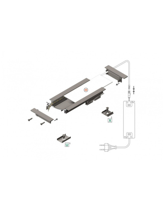 Profilé Aluminium Encastrable 1m Lumière Diffuse pour Rubans LED  jusqu'à 10mm