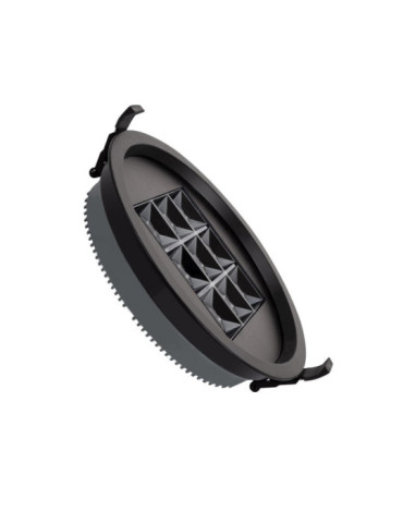 Downlight LED 30W Rond AERO UGR13 Coupe Ø 200 mm Noir