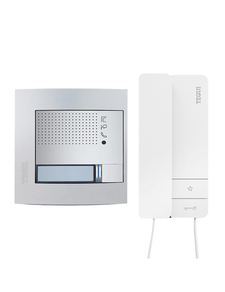 Kit Interphone 1 Logement 2 fils avec Panneau SFERA NEW et Téléphone Serie 8 TEGUI 378131 Kit Interphone 1 Logement 2 fils avec Panneau SFERA NEW et Téléphone Serie 8 TEGUI 378131