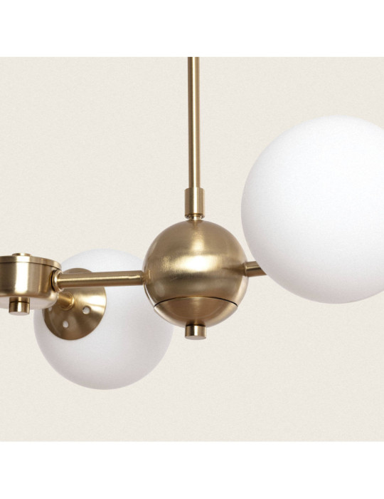 Plafonnier Métal et Verre Moonlight Brass Large 10 Spots