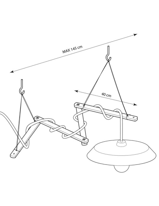 Support de Plafond Réglable en Bois Zigh-Zagh pour Suspension Creative-Cables Modèle ZIGH-ZAGH01