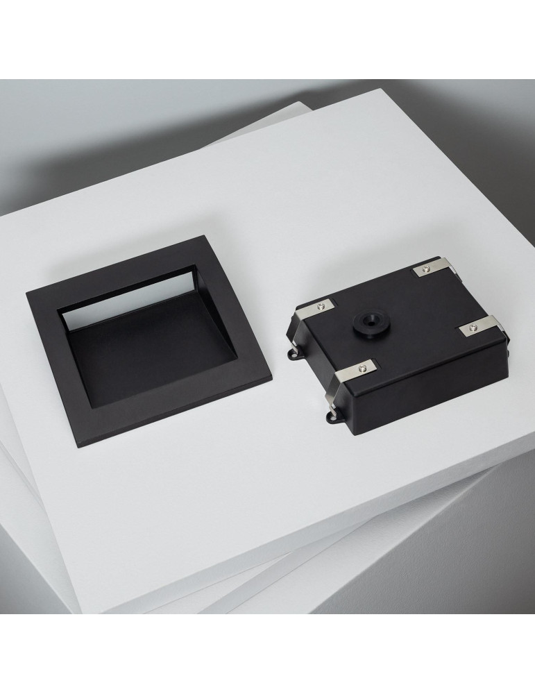 Balise LED Extérieure 4W Encastrable au Mur Carrée Natt Noire