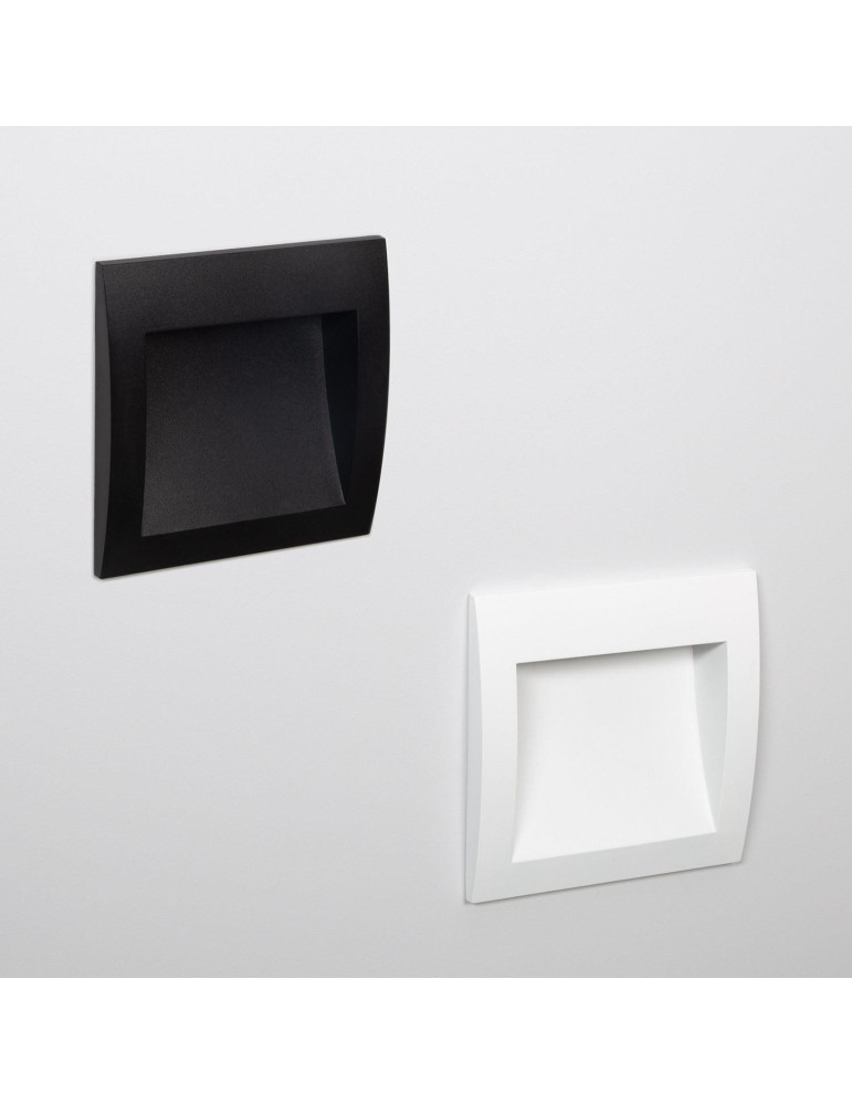 Balise LED Extérieure 4W Encastrable au Mur Carrée Natt Noire