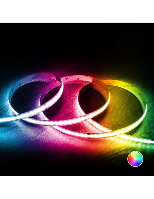 Ruban LED RGBW 24V DC COB 420 LED/m 5m IP20 CRI90 Largeur 12mm Coupe 5 cm