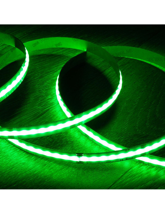 Ruban LED RGBW 24V DC COB 420 LED/m 5m IP20 CRI90 Largeur 12mm Coupe 5 cm