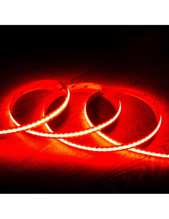 Ruban LED RGBW 24V DC COB 420 LED/m 5m IP20 CRI90 Largeur 12mm Coupe 5 cm