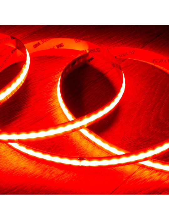 Ruban LED RGBW 24V DC COB 420 LED/m 5m IP20 CRI90 Largeur 12mm Coupe 5 cm