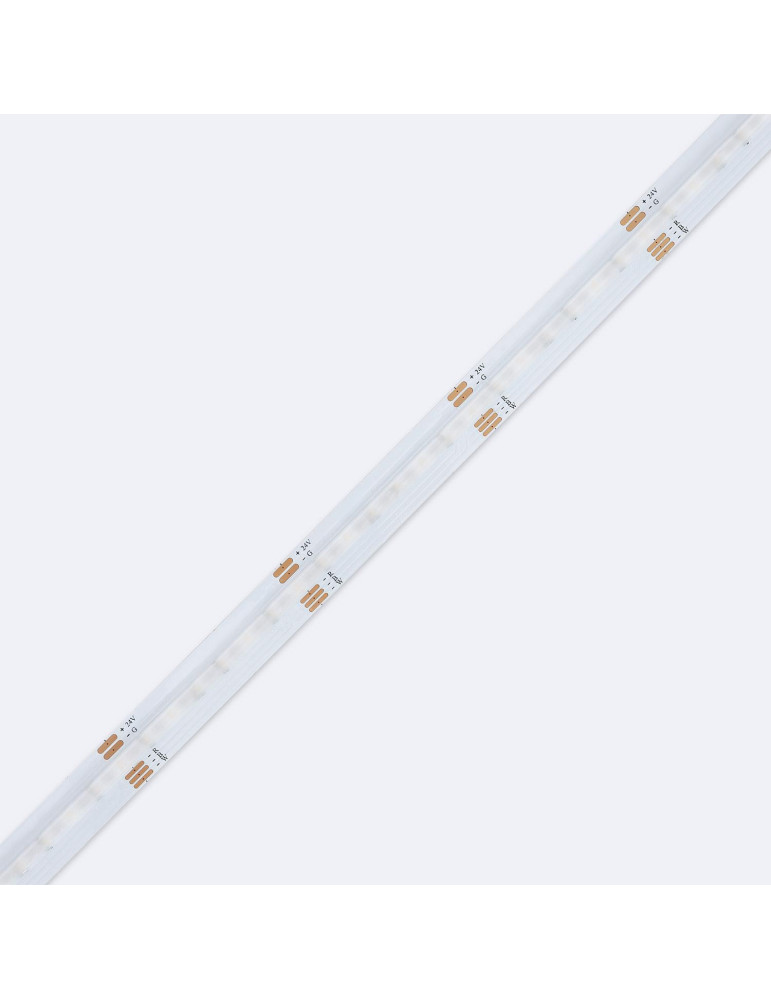 Ruban LED RGBW 24V DC COB 420 LED/m 5m IP20 CRI90 Largeur 12mm Coupe 5 cm