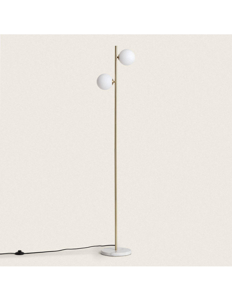 Lampadaire Métal et Verre Lune