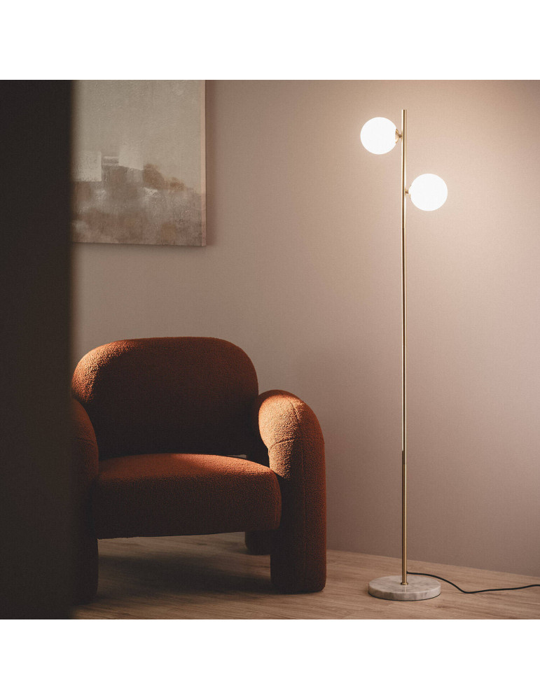 Lampadaire Métal et Verre Lune