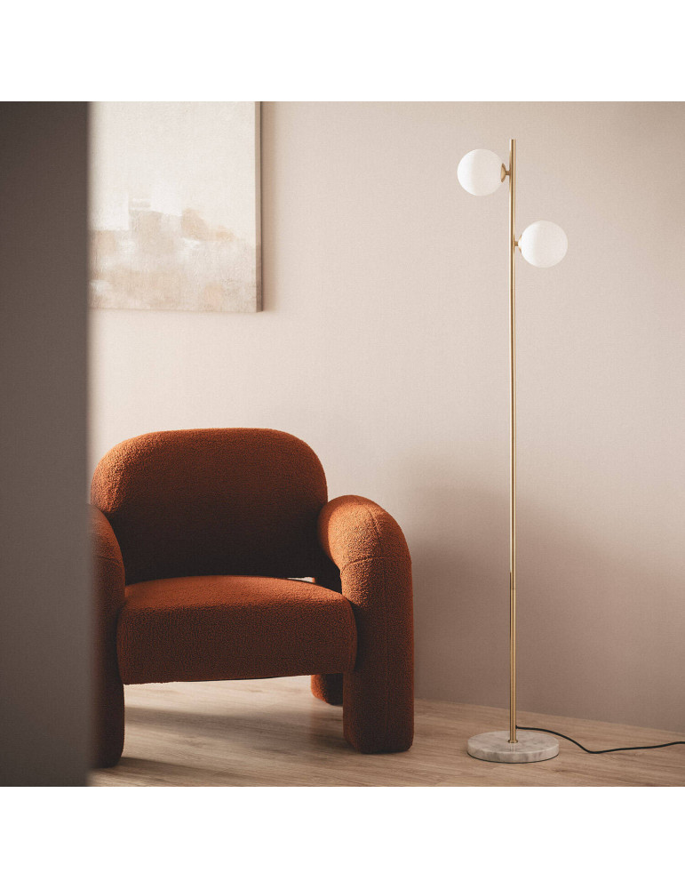 Lampadaire Métal et Verre Lune