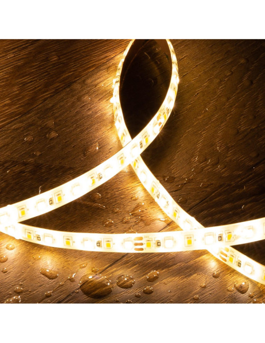 Ruban LED CCT 24V DC SMD2835 60LED/m 5m IP65 Largeur 10mm Coupe 5cm