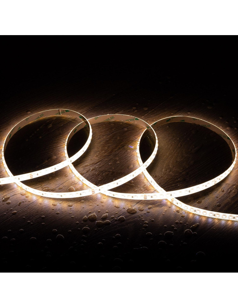 Ruban LED CCT 24V DC SMD2835 60LED/m 5m IP65 Largeur 10mm Coupe 5cm