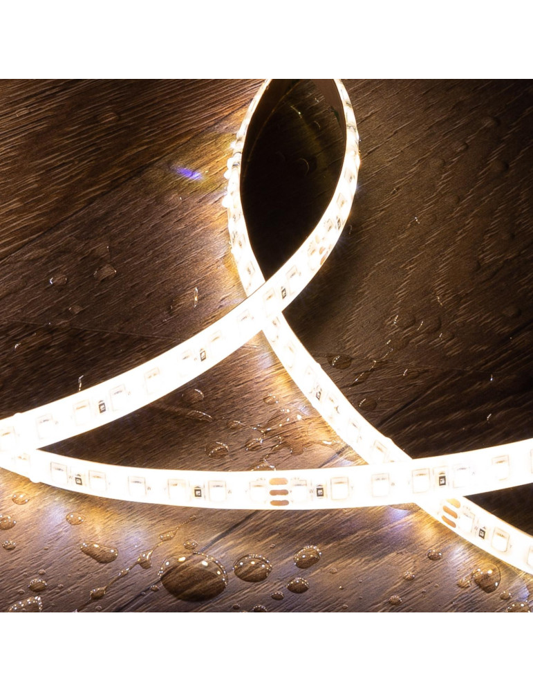 Ruban LED CCT 24V DC SMD2835 60LED/m 5m IP65 Largeur 10mm Coupe 5cm