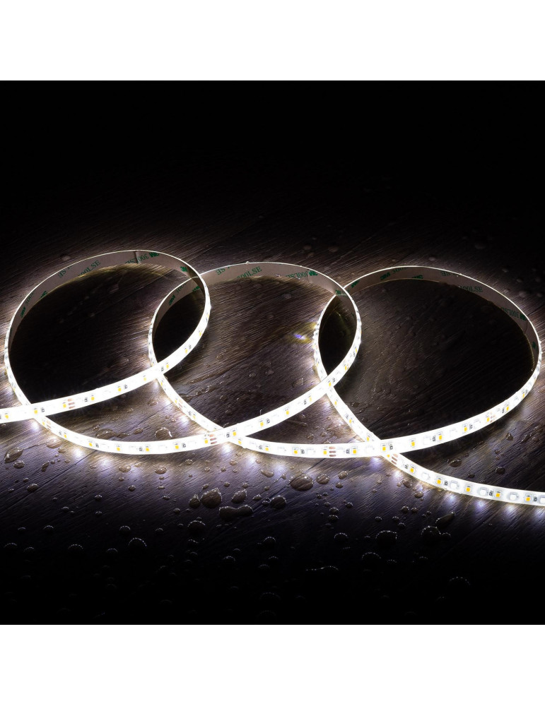 Ruban LED CCT 24V DC SMD2835 60LED/m 5m IP65 Largeur 10mm Coupe 5cm
