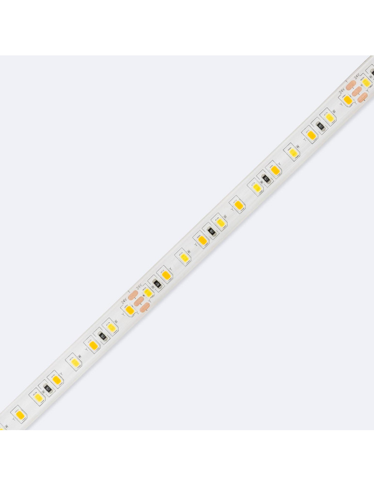 Ruban LED CCT 24V DC SMD2835 60LED/m 5m IP65 Largeur 10mm Coupe 5cm