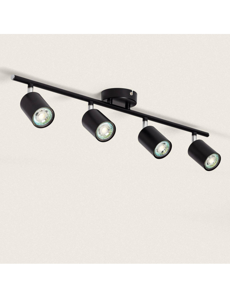Plafonnier Orientable Métal 4 Spots Albus Black