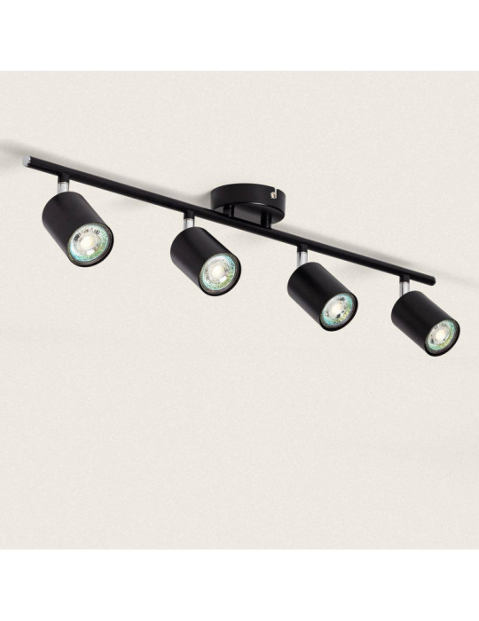 Plafonnier Orientable Métal 4 Spots Albus Black