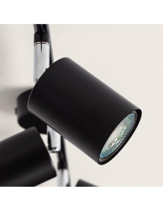 Plafonnier Orientable Métal 4 Spots Albus Black