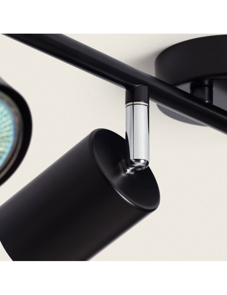 Plafonnier Orientable Métal 4 Spots Albus Black