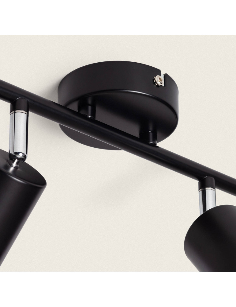Plafonnier Orientable Métal 4 Spots Albus Black