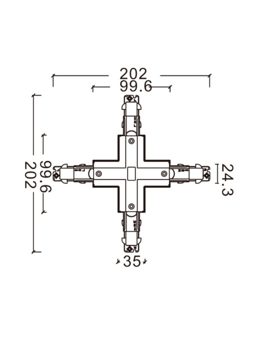 Connecteur Type X pour Rail Triphasé DALI