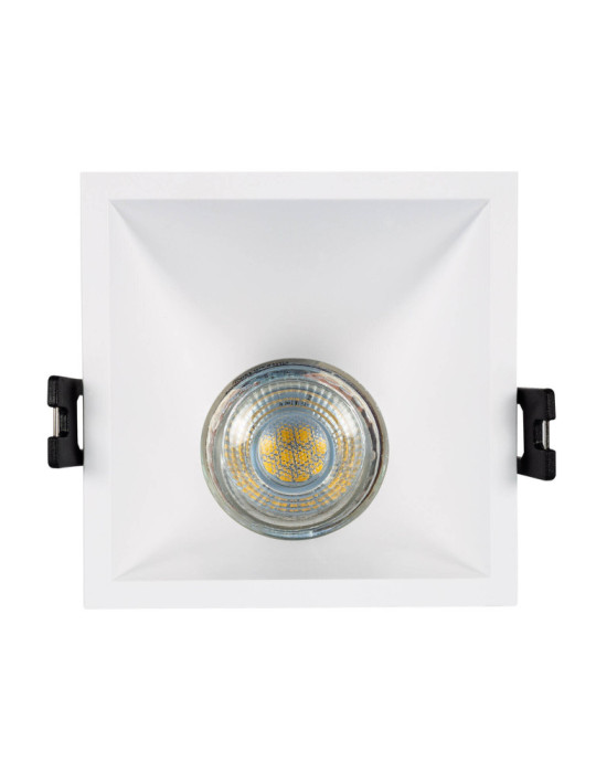 Collerette Downlight Carrée 45º Faible UGR pour Ampoule LED GU10/GU5.3 Coupe 85 x 85mm
