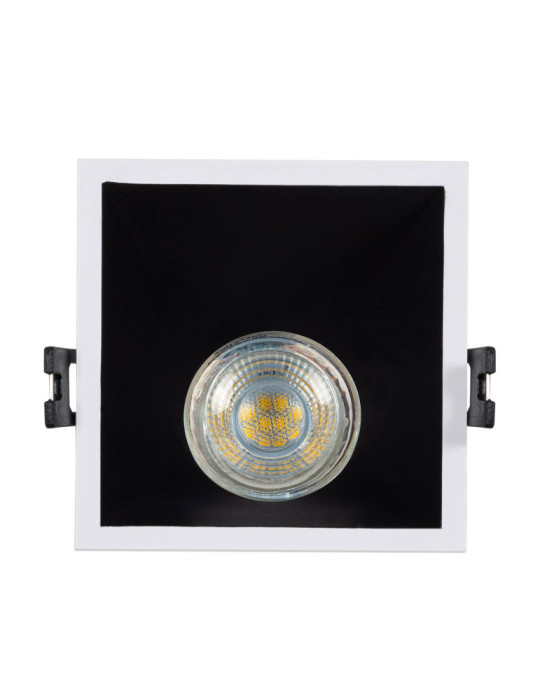 Collerette Downlight Carrée 45º Faible UGR pour Ampoule LED GU10/GU5.3 Coupe 85 x 85mm