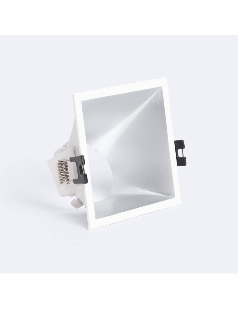 Collerette Downlight Carrée 45º Faible UGR pour Ampoule LED GU10/GU5.3 Coupe 85 x 85mm Collerette Downlight Carrée 45º Faible UGR pour Ampoule LED GU10/GU5.3 Coupe 85 x 85mm