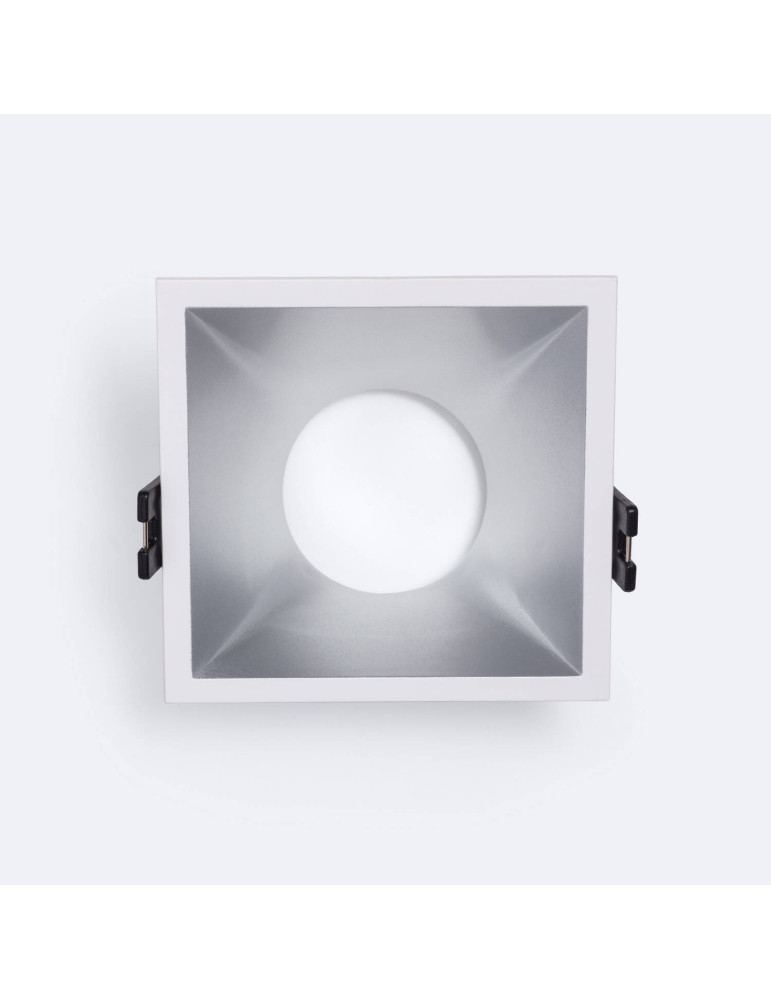 Collerette Downlight Carrée 45º Faible UGR pour Ampoule LED GU10/GU5.3 Coupe 85 x 85mm