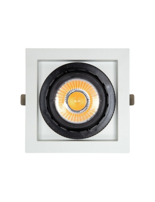 Spot LED Downlight COB Carré Orientable 360º Expert Color No Flicker CRI90 18W Coupe 125x125mm Expert Color