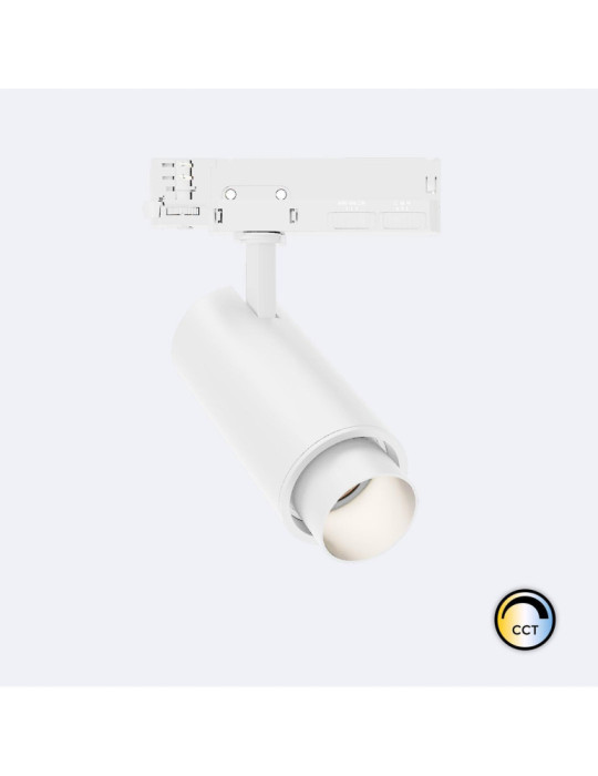 Spot LED Fasano Cylindre 30W CCT pour Rail Triphasé Dimmable Blanc Spot LED Fasano Cylindre 30W CCT pour Rail Triphasé Dimmable Blanc
