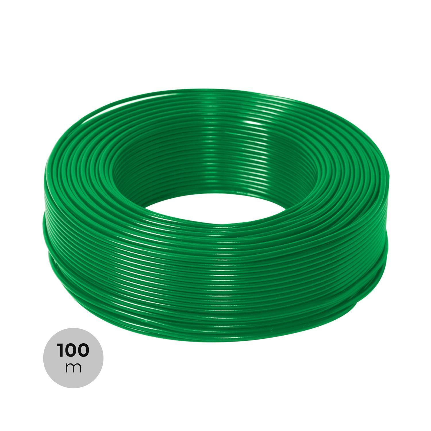 Rouleau 100m Gaine Câble Électrique 3x1.5mm² Sans Halogènes RZ1-K (AS) Vert