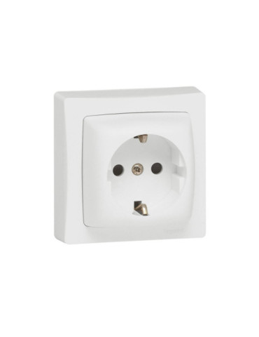 Base Prise Schuko 2P+T Obturateur Protection Enfant Monobloc LEGRAND Oteo 086077