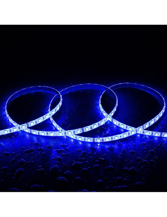 Ruban LED RGB 24V DC SMD5050 60LED/m 5m IP65 Largeur 10mm Coupe 10cm