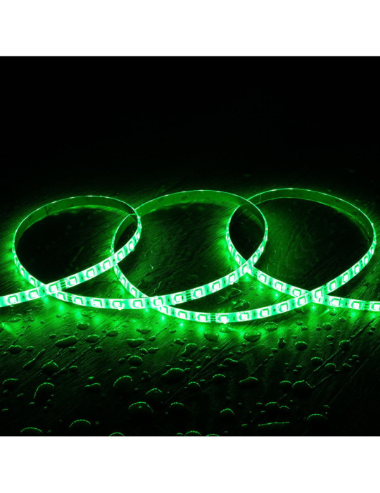 Ruban LED RGB 24V DC SMD5050 60LED/m 5m IP65 Largeur 10mm Coupe 10cm