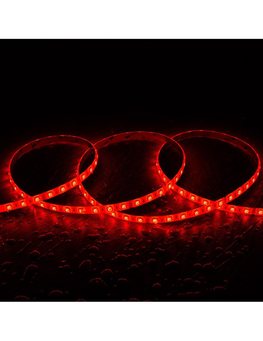 Ruban LED RGB 24V DC SMD5050 60LED/m 5m IP65 Largeur 10mm Coupe 10cm