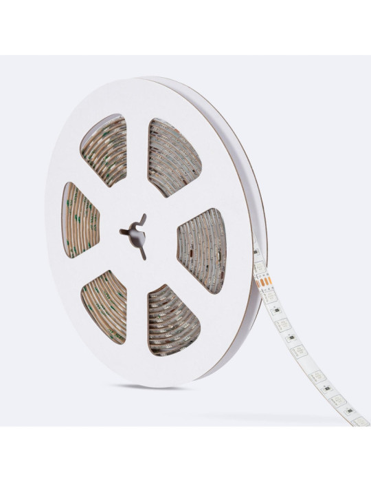 Ruban LED RGB 24V DC SMD5050 60LED/m 5m IP65 Largeur 10mm Coupe 10cm