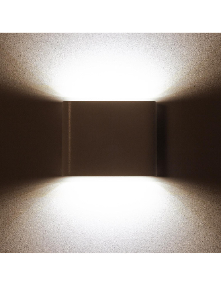 Applique Murale LED Extérieure Zeus 6W Éclairage Double Face Carrée Blanche