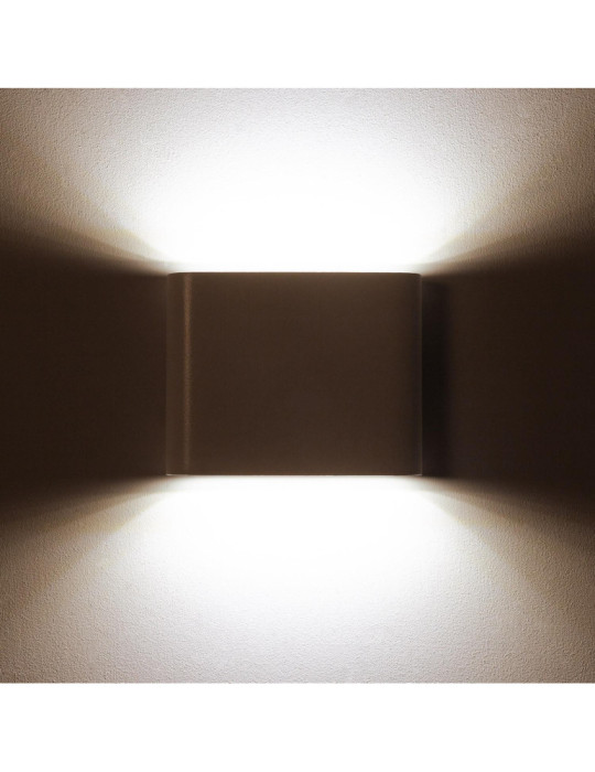 Applique Murale LED Extérieure Zeus 6W Éclairage Double Face Carrée Blanche