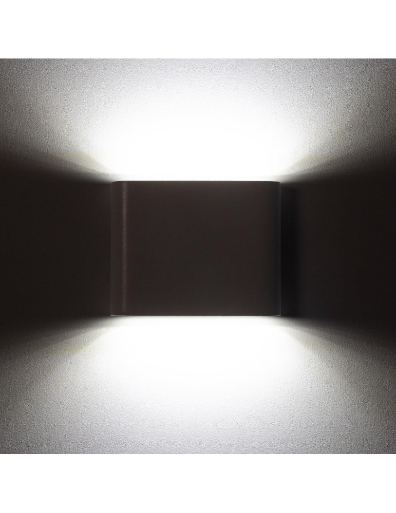 Applique Murale LED Extérieure Zeus 6W Éclairage Double Face Carrée Blanche