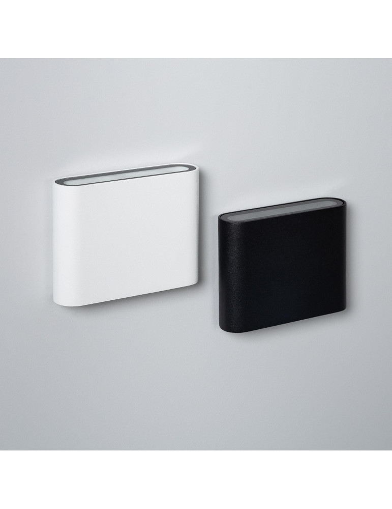 Applique Murale LED Extérieure Zeus 6W Éclairage Double Face Carrée Blanche