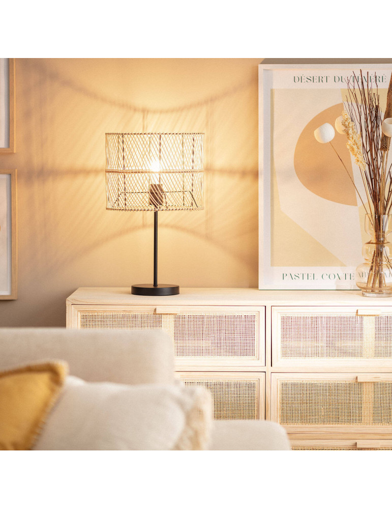 Lampe à Poser Rotin Carrere