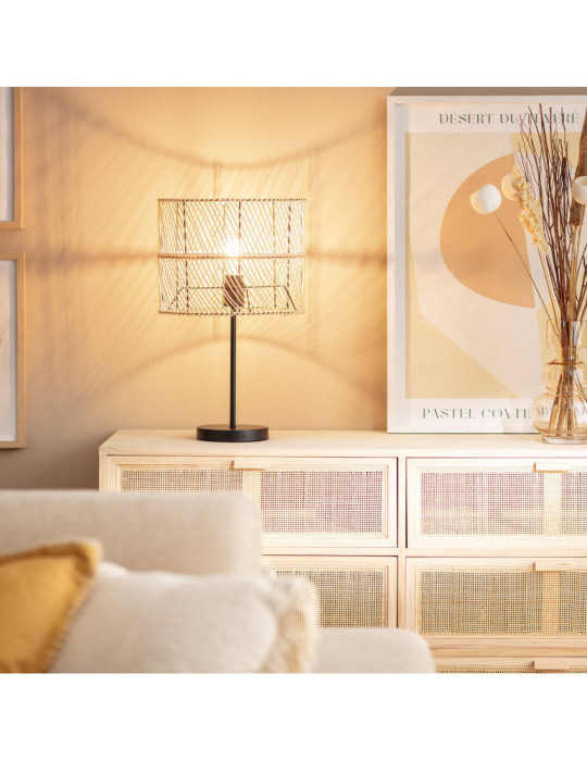 Lampe à Poser Rotin Carrere