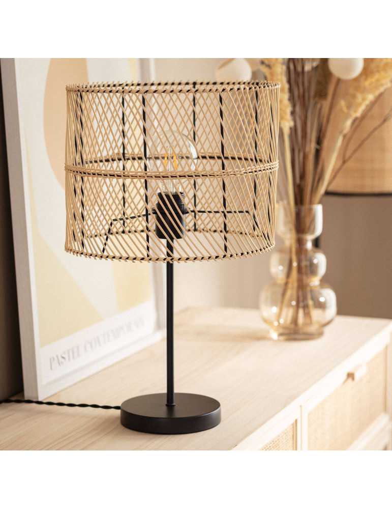 Lampe à Poser Rotin Carrere