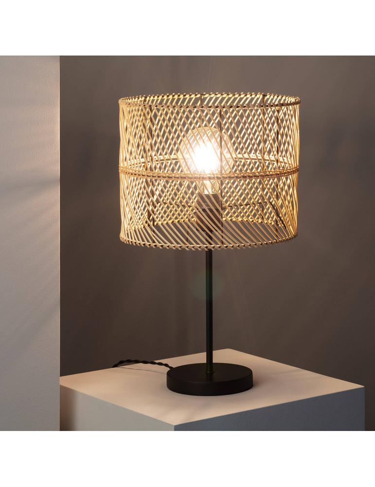 Lampe à Poser Rotin Carrere