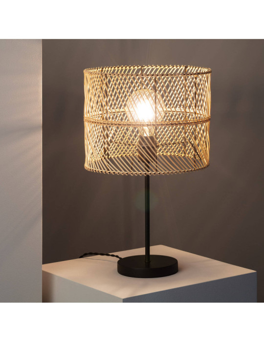 Lampe à Poser Rotin Carrere