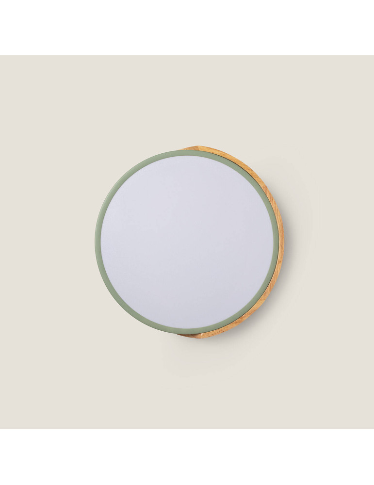 Plafonnier LED Rond Bois 18W CCT Sélectionnable Semi-Dari Ø320 mm